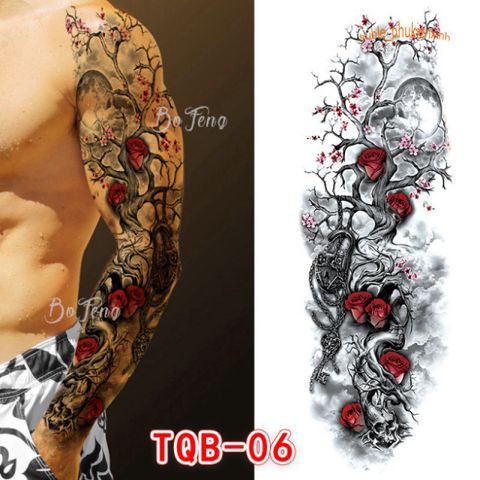 Hình Xăm Dán Kín Tay Chống Thấm Nước Tạm Thời - Thời Trang Cá Tính Cho Người Yêu Thích Xăm Hình Giả
