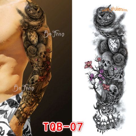 Hình Xăm Dán Kín Tay Chống Thấm Nước Tạm Thời - Thời Trang Cá Tính Cho Người Yêu Thích Xăm Hình Giả