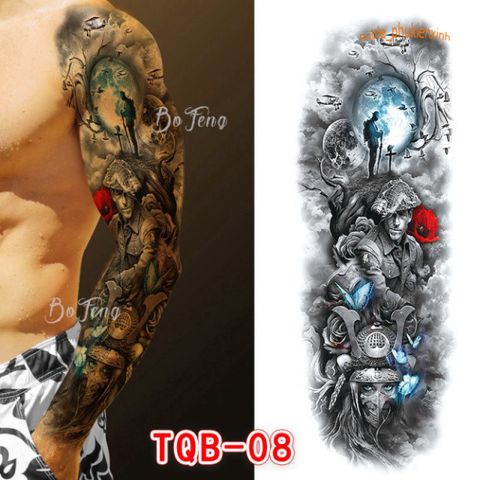 Hình Xăm Dán Kín Tay Chống Thấm Nước Tạm Thời - Thời Trang Cá Tính Cho Người Yêu Thích Xăm Hình Giả