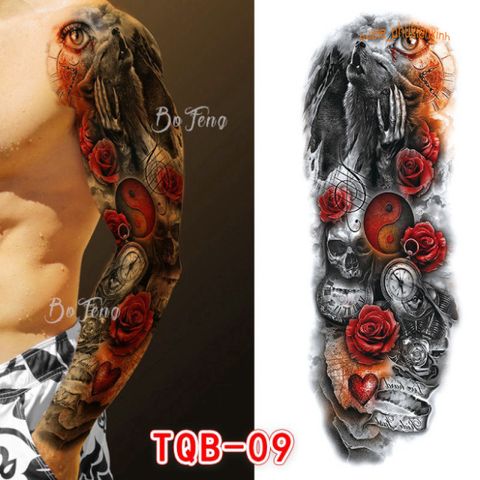 Hình Xăm Dán Kín Tay Chống Thấm Nước Tạm Thời - Thời Trang Cá Tính Cho Người Yêu Thích Xăm Hình Giả