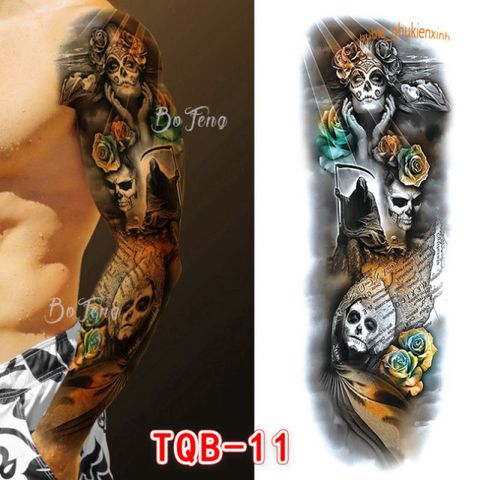 Hình Xăm Dán Kín Tay Chống Thấm Nước Tạm Thời - Thời Trang Cá Tính Cho Người Yêu Thích Xăm Hình Giả