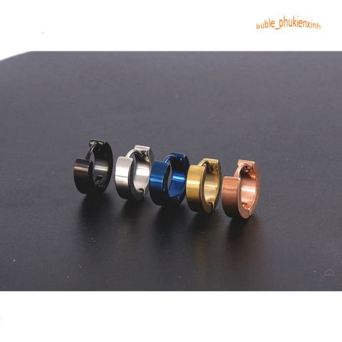 Khuyên Tai Tròn Titan Không Gỉ Dành Cho Nam Nữ - Thiết Kế Nhỏ Gọn, Cá Tính, 4 Màu Đen Bạc Thời Trang