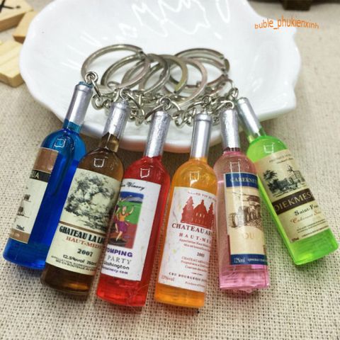 Móc Khóa Hình Chai Rượu Nhiều Màu - Phụ Kiện Dễ Thương, Tiện Dụng Cho Quà Tặng Doanh Nghiệp và Sự Kiện
