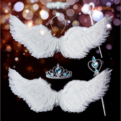 Đôi Cánh Thiên Thần Cosplay Trắng Kích Thước 80x60cm - Phụ Kiện Tiệc Tùng Dễ Thương Cho Người Lớn & Trẻ Em