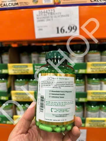 Viên Uống Magnesium Gilycinate 240mg Nature's Bounty - Bổ Sung Magie Tốt Nhất 180 Viên Giúp Cải Thiện Giấc Ngủ và Chức Năng Thần Kinh