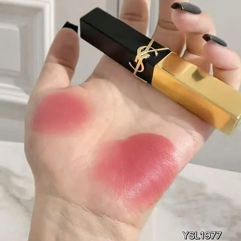 Set Phấn Nước Cushion YSL Tone B10 & Son The Slim 1977 Pink Voyage - Bộ Trang Điểm Sang Trọng Chính Hãng Màu Hồng Đào