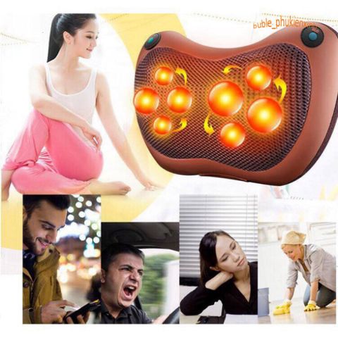 Gối Massage Hồng Ngoại Đa Chức Năng 8 Bi - Giảm Đau Cổ, Vai, Gáy Hiệu Quả, Hỗ Trợ Điều Trị, Bảo Hành 36 Tháng