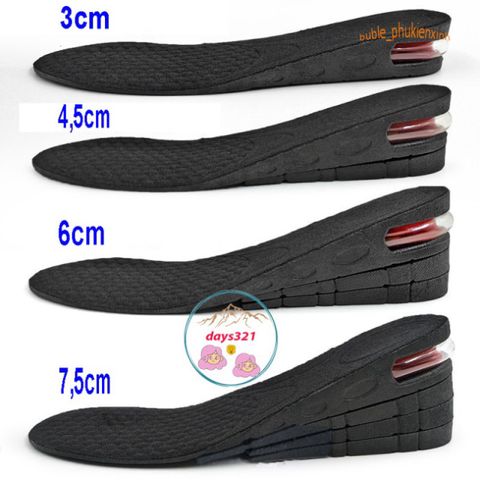 Lót Giày Tăng Chiều Cao Bí Mật Đệm Khí 3-7.5cm - Phụ Kiện Thể Thao Đa Năng Cho Nam Nữ, Tăng Sự Tự Tin Nơi Bạn