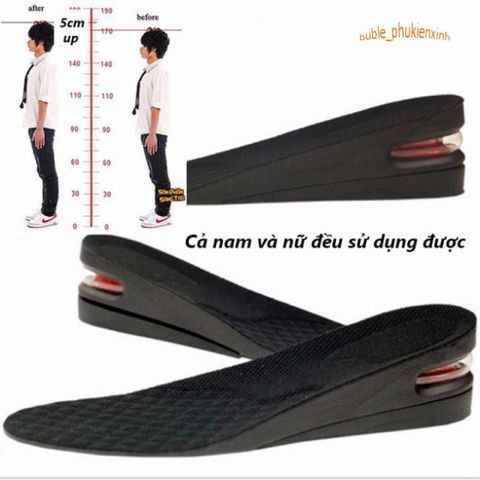 Lót Giày Tăng Chiều Cao Bí Mật Đệm Khí 3-7.5cm - Phụ Kiện Thể Thao Đa Năng Cho Nam Nữ, Tăng Sự Tự Tin Nơi Bạn