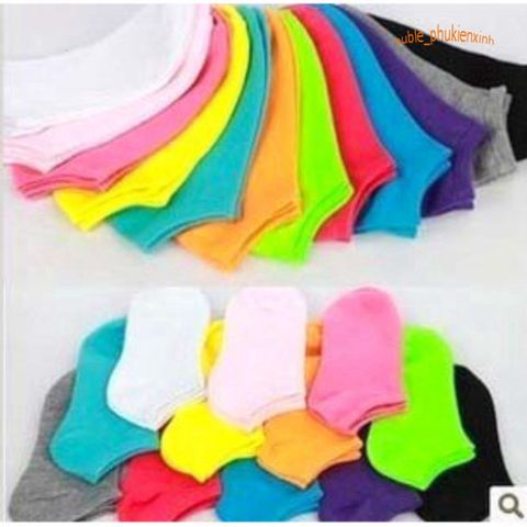 Tất Trơn Cổ Ngắn Unisex Màu Trắng Đen - Vớ Thể Thao Thời Trang Cho Nam Nữ, Độ Bền Cao, Thoáng Khí, Dùng Mọi Dịp