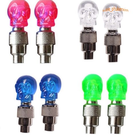 Van Bánh Xe Đạp/Mô Tô Hình Đầu Lâu Phát Sáng LED - Phụ Kiện Xe Đẹp Mắt, Tăng Cường An Toàn và Phong Cách Cho Người Yêu Thích Mạo Hiểm