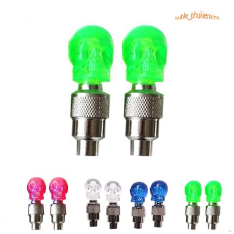 Van Bánh Xe Đạp/Mô Tô Hình Đầu Lâu Phát Sáng LED - Phụ Kiện Xe Đẹp Mắt, Tăng Cường An Toàn và Phong Cách Cho Người Yêu Thích Mạo Hiểm