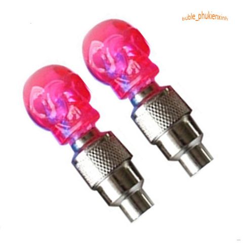 Van Bánh Xe Đạp/Mô Tô Hình Đầu Lâu Phát Sáng LED - Phụ Kiện Xe Đẹp Mắt, Tăng Cường An Toàn và Phong Cách Cho Người Yêu Thích Mạo Hiểm