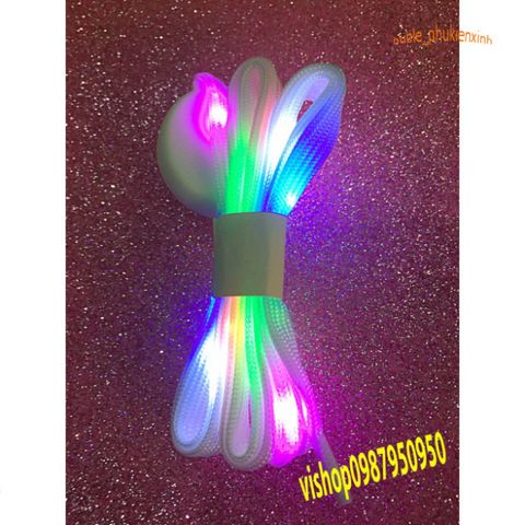 Dây Giày LED Phát Sáng 7 Màu Cao Cấp Có Công Tắc - Giày Thể Thao Ánh Sáng Rực Rỡ Ban Ngày & Ban Đêm