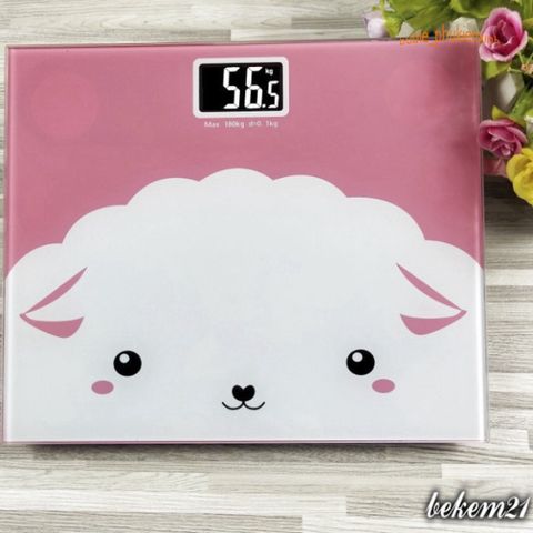 Cân Điện Tử Cừu Trắng Kính Cường Lực - Cân Sức Khỏe Tối Đa 180KG, Bảo Hành 1 Năm, Xinh Xắn Dễ Thương Cho Gia Đình