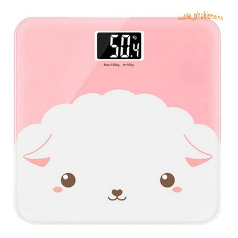 Cân Điện Tử Cừu Trắng Kính Cường Lực - Cân Sức Khỏe Tối Đa 180KG, Bảo Hành 1 Năm, Xinh Xắn Dễ Thương Cho Gia Đình