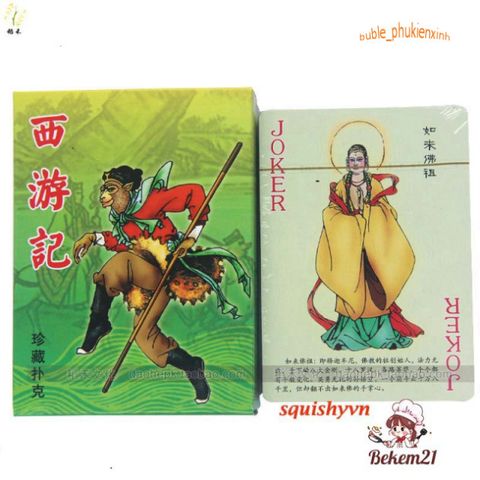 Bộ Bài Tây Du Ký Hộp Đựng - Bộ Poker Tôn Ngộ Không 54 Lá Anime Manga Độc Đáo, Dễ Thương, Quân Bài In 2 Mặt