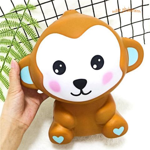 Đồ Chơi Squishy Hình Chú Khỉ Con Màu Nâu Khổng Lồ 30-40cm - Đáng Yêu và Thú Vị Cho Trẻ Em
