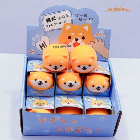 Đồ Chơi Squishy Hình Chú Chó Shiba Inu Dễ Thương - Bộ 3 Màu Giúp Giảm Căng Thẳng và Thư Giãn Cho Trẻ Em