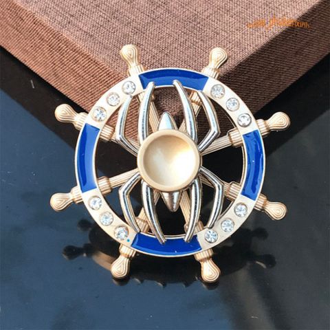 Con Quay Spinner Kim Loại 8 Cánh 2 Tầng - 6 Viên Bi Đỏ, Quay êm, Giải Tỏa Stress - Đồ Chơi Trẻ Em Chất Lượng Cao