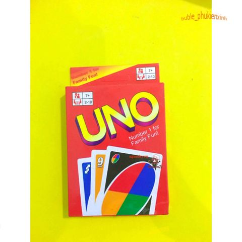 Bộ bài UNO cơ bản 108 lá - Trò chơi giải trí thú vị cho gia đình và bạn bè, chất liệu giấy cứng an toàn, dễ chơi.