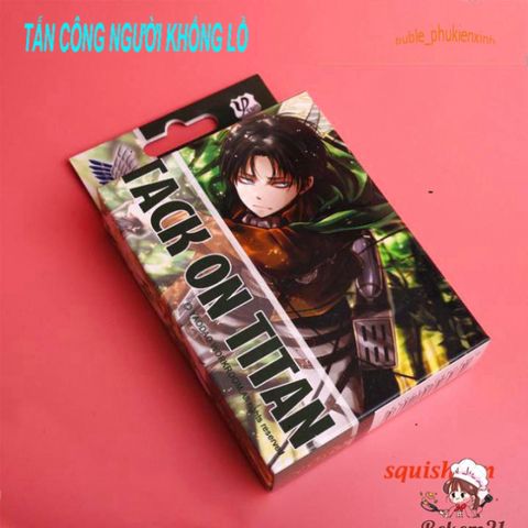Bộ Bài Tây Anime Attack on Titan - 54 Lá Hình Khác Nhau Trong Hộp, Quà Tặng Độc Đáo Cho Fan Hâm Mộ