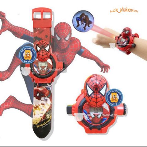 Đồng Hồ Chiếu Hình 3D Spider-Man Cho Bé Trai - Chiếu 24 Hình Ảnh Nhân Vật Siêu Anh Hùng Nổi Tiếng, Đồ Chơi An Toàn, Thời Trang Cá Tính