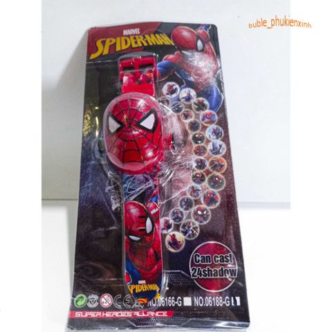 Đồng Hồ Chiếu Hình 3D Spider-Man Cho Bé Trai - Chiếu 24 Hình Ảnh Nhân Vật Siêu Anh Hùng Nổi Tiếng, Đồ Chơi An Toàn, Thời Trang Cá Tính