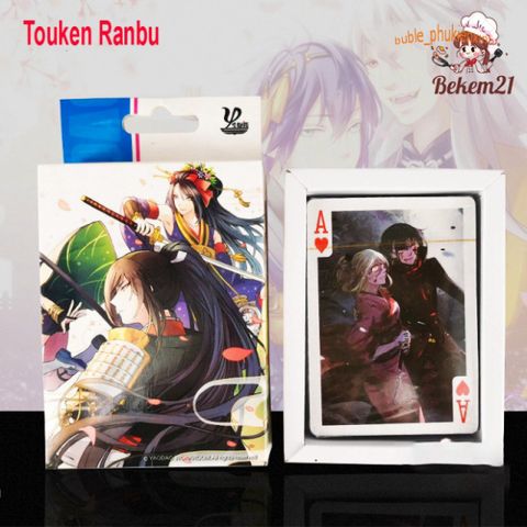 Bộ Bài Poker Hoạt Hình Touken Ranbu - Đao Kiếm Loạn Vũ Dễ Thương Cho Học Sinh - Quà Tặng 54 Lá Thẻ Bài Anime Nổi Tiếng