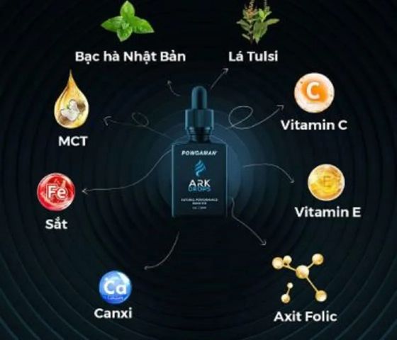Tinh Chất Tăng Cường Cảm Xúc Powgaman Ark Drops 30ml - Giải Pháp Hỗ Trợ Phục Hồi Cơ Bắp 100% Hữu Cơ, Dành Cho Người Tập Gym, Vận Động Viên
