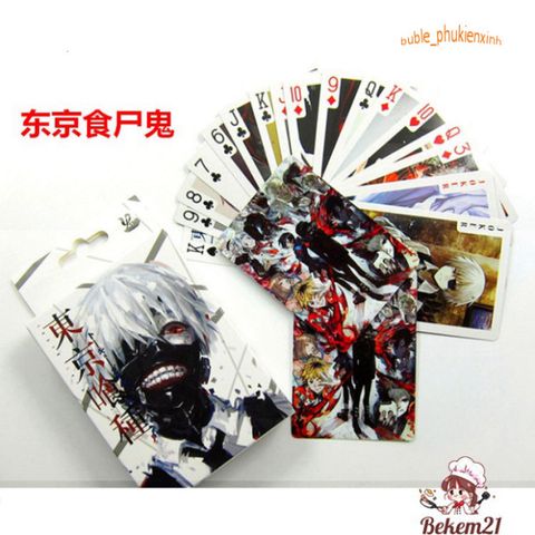 Bộ bài tây Poker TOKYO GHOUL 52 lá Anime Chibi - Quà tặng cho Fan Tình yêu Nhân vật Anime trong Hộp Thiết kế Độc đáo