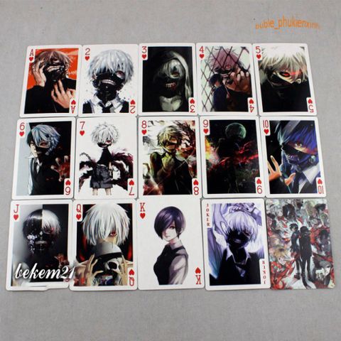 Bộ bài tây Poker TOKYO GHOUL 52 lá Anime Chibi - Quà tặng cho Fan Tình yêu Nhân vật Anime trong Hộp Thiết kế Độc đáo