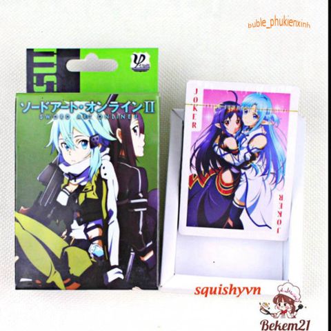 Bộ bài tây 54 lá và tú lơ khơ 52 lá Anime Sword Art Online - Đồ chơi trẻ em thiết kế độc đáo, hộp đựng cao cấp.