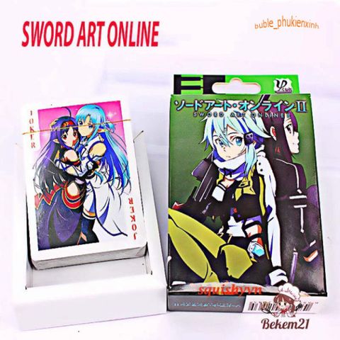Bộ bài tây 54 lá và tú lơ khơ 52 lá Anime Sword Art Online - Đồ chơi trẻ em thiết kế độc đáo, hộp đựng cao cấp.
