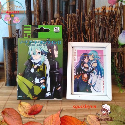 Bộ bài tây 54 lá và tú lơ khơ 52 lá Anime Sword Art Online - Đồ chơi trẻ em thiết kế độc đáo, hộp đựng cao cấp.