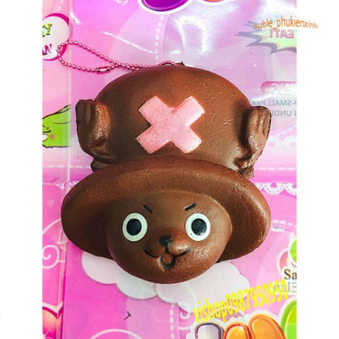 Squishy Bánh Mặt Chopper One Piece - Đồ Chơi Mềm Mịn Kèm Móc Khóa Anime Dễ Thương Cho Tín Đồ Manga