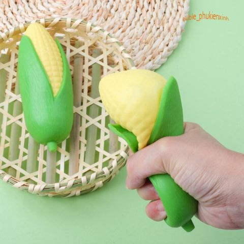 Squishy Gudetama Bắp Ngô Bóc Vỏ Màu Xanh Vàng - Đồ Chơi Xả Stress Mochi Slime Đáng Yêu, Giải Tỏa Căng Thẳng