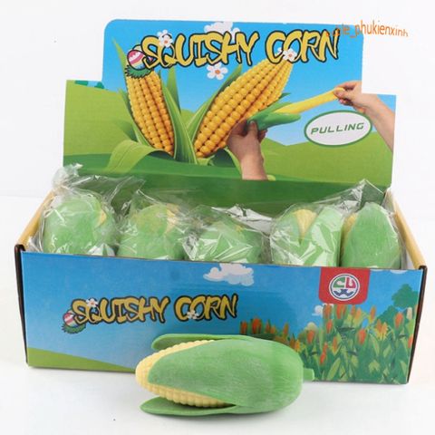 Squishy Gudetama Bắp Ngô Bóc Vỏ Màu Xanh Vàng - Đồ Chơi Xả Stress Mochi Slime Đáng Yêu, Giải Tỏa Căng Thẳng