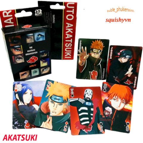 Bộ bài tây poker Naruto 52 lá độc đáo - Hộp thiết kế anime manga cho fan game và quà tặng đặc biệt