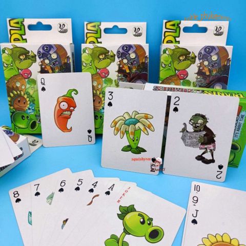 Bộ 54 Thẻ Ảnh Nhân Vật Game Plant vs Zombie Chibi Dễ Thương - Bài Poker Hình Ngẫu Nhiên cho Trẻ Em, Quà Tặng Xinh Xắn