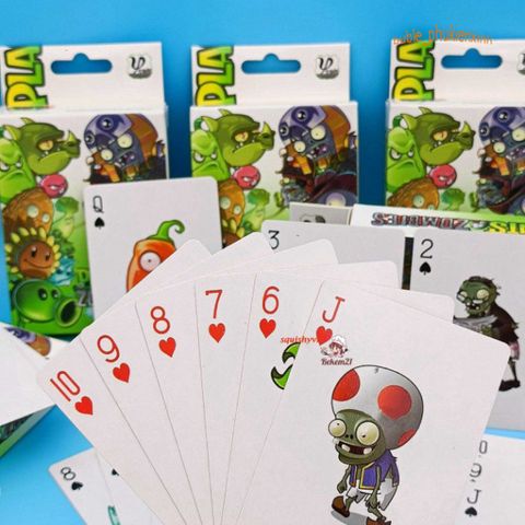 Bộ 54 Thẻ Ảnh Nhân Vật Game Plant vs Zombie Chibi Dễ Thương - Bài Poker Hình Ngẫu Nhiên cho Trẻ Em, Quà Tặng Xinh Xắn