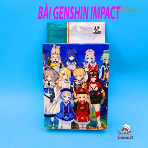 Bộ Bài Tây Genshin Impact 2024 - 54 Lá Bài Nhân Vật Furina, Neuvillette, Wriothesley, Lyney, Alhaitham, Kazuha, Raiden, Yae Zhon