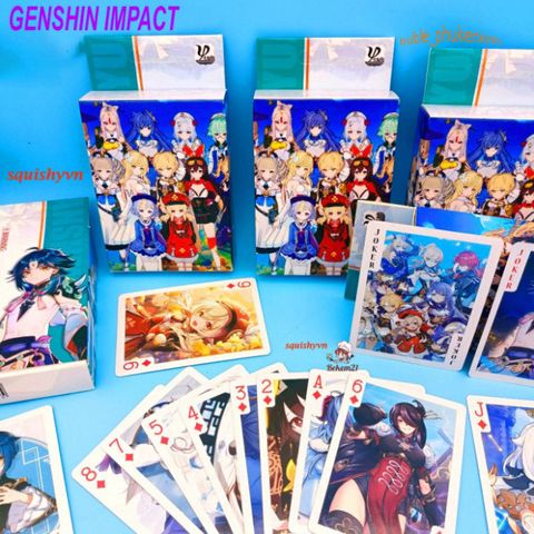 Bộ Bài Tây Genshin Impact 2024 - 54 Lá Bài Nhân Vật Furina, Neuvillette, Wriothesley, Lyney, Alhaitham, Kazuha, Raiden, Yae Zhon