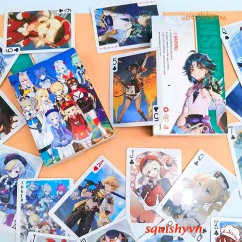 Bộ Bài Tây Genshin Impact 2024 - 54 Lá Bài Nhân Vật Furina, Neuvillette, Wriothesley, Lyney, Alhaitham, Kazuha, Raiden, Yae Zhon
