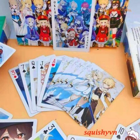 Bộ Bài Tây Genshin Impact 2024 - 54 Lá Bài Nhân Vật Furina, Neuvillette, Wriothesley, Lyney, Alhaitham, Kazuha, Raiden, Yae Zhon