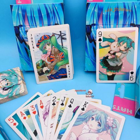 Bài Tây Anime HATSUNE MIKU - Bộ Bài Tú Lơ Khơ Poker S 54 Lá Độc Đáo Cho Fan Anime và Manga - Quà Tặng Hoàn Hảo