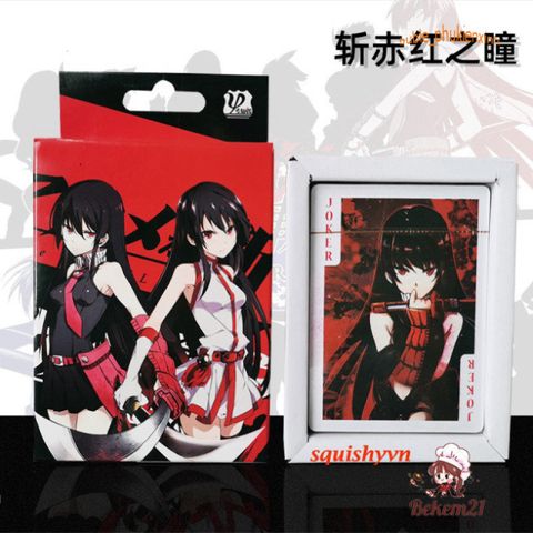 Bộ Bài Poker Hoạt Hình Akame ga Kill - 52 Lá, Quà Tặng Dành Cho Fan Anime, Dành Cho Học Sinh, Vô Địch Truyền Thuyết