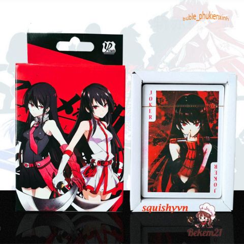 Bộ Bài Poker Hoạt Hình Akame ga Kill - 52 Lá, Quà Tặng Dành Cho Fan Anime, Dành Cho Học Sinh, Vô Địch Truyền Thuyết