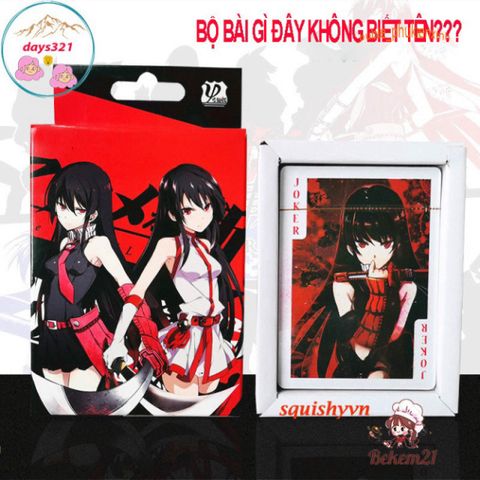 Bộ Bài Poker Hoạt Hình Akame ga Kill - 52 Lá, Quà Tặng Dành Cho Fan Anime, Dành Cho Học Sinh, Vô Địch Truyền Thuyết