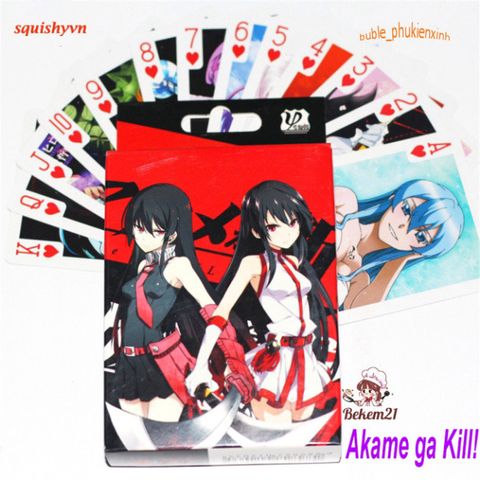 Bộ Bài Poker Hoạt Hình Akame ga Kill - 52 Lá, Quà Tặng Dành Cho Fan Anime, Dành Cho Học Sinh, Vô Địch Truyền Thuyết